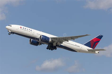 Delta Air Lines Boeing 777 Airplane Taking Off From Los Angeles