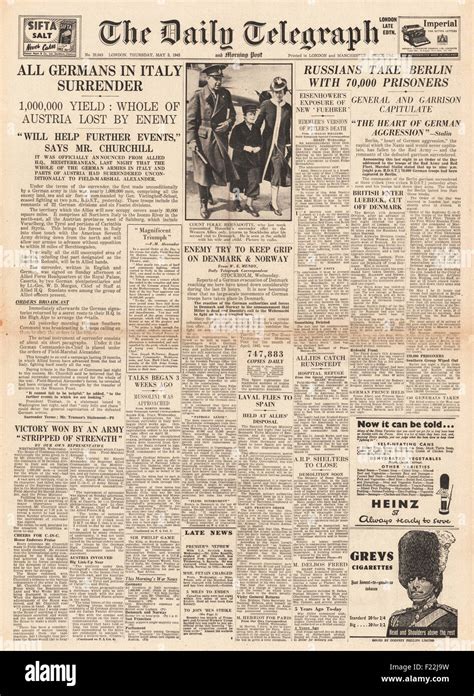 1945 Germany Surrender Newspaper Hi Res Stock Photography And Images