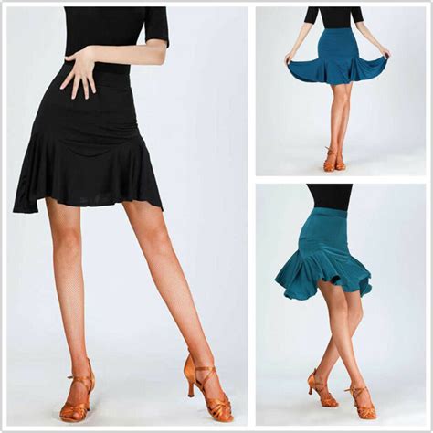 ️ Women Latin Dance Skirt Latin Training Dress Ballroom Practice Performance Skirt 🔥 купить