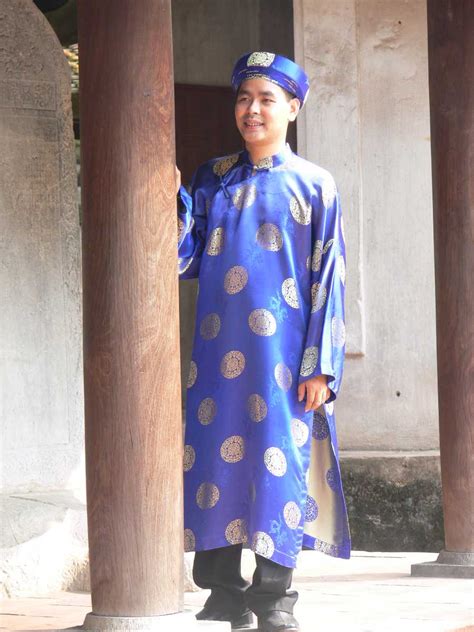 Men Ao Dai Vietnamese Traditional Costume For Male