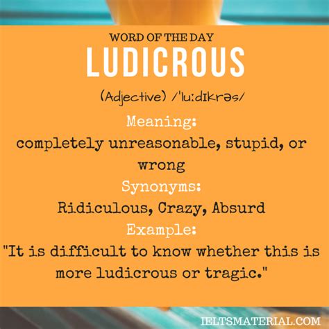 This week we share with you five words from yiddish that are now a part of the english language. Ludicrous - Word Of The Day For IELTS Speaking And Writing