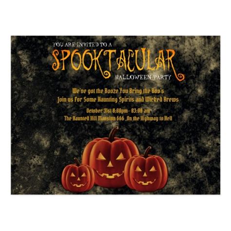Spooktacular Halloween Party Pumpkins Postcard Halloween