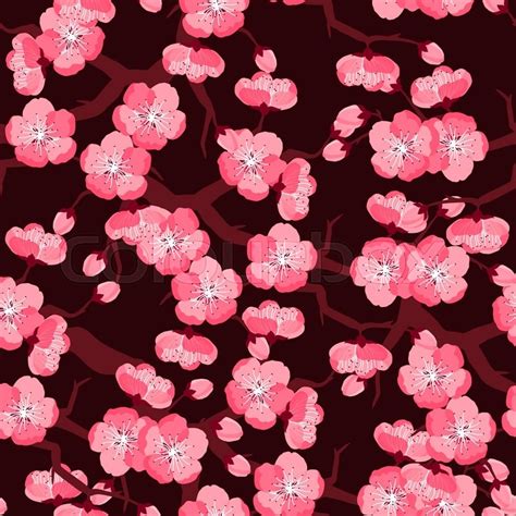 Find & download free graphic resources for floral pattern. Japanese sakura seamless pattern with ... | Stock Vector ...