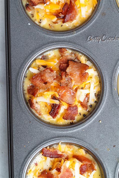 Cheesy Bacon Egg Muffins Breakfast Recipes Easy Bacon Egg Muffins