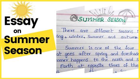 My Favourite Season Summer Essay Paragraph Writing Few Words On Summer Season Youtube