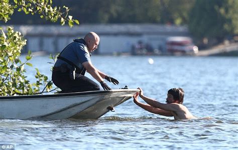 Naked Man Leads Police On Two Hour Chase Swimming Around Lake After