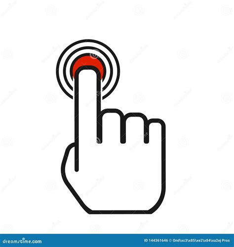 Click Icon Finger Press Hand Click Button Touch Vector Symbol