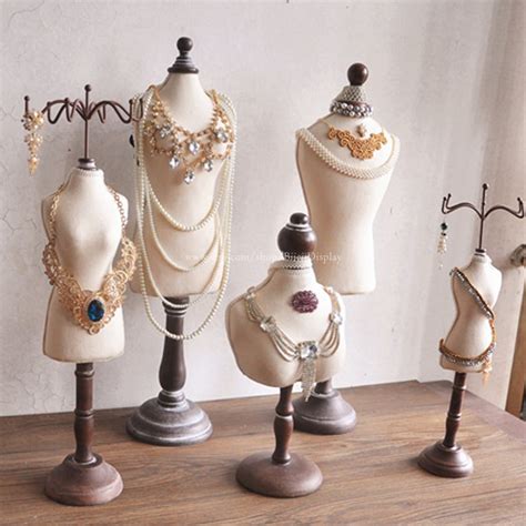 Mannequin Jewelry Display Stand Wood Jewelry Holder Necklace Etsy