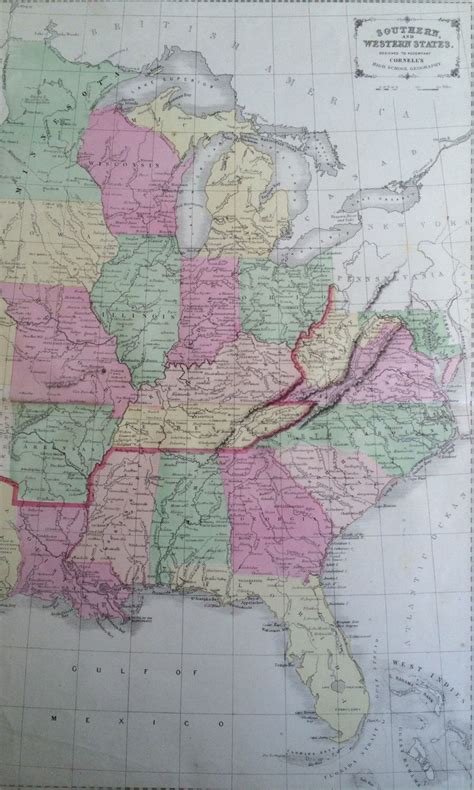 An Old Map Of The United States Showing Roads And Major Cities In Red