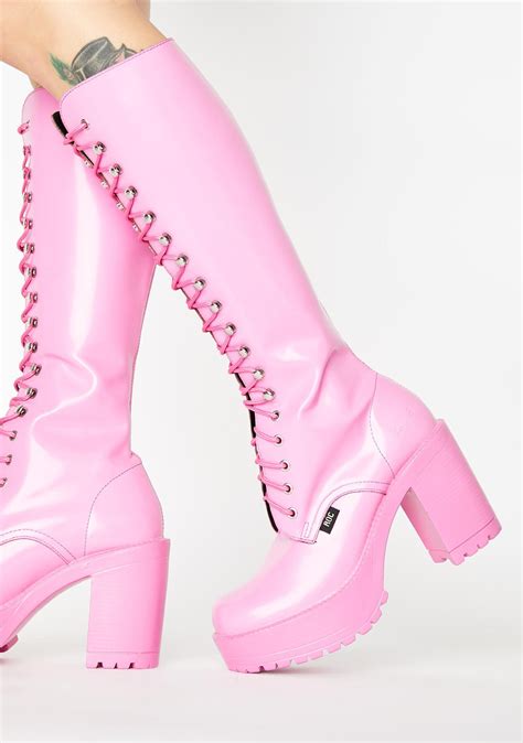 Pink Lash Boots Boots Pink Boots Knee High Boots