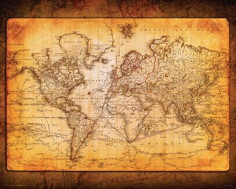 Vintage World Map Printable