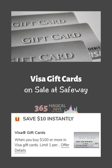 No cash or atm access. Visa Gift Cards on Sale at Safeway | 365 Magical Days of Travel