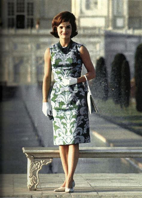 Jackie O In A Patterned Sheath Dress Jacqueline Kennedy Onassis