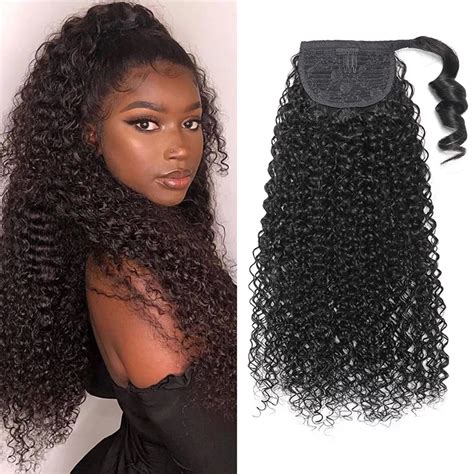 Buy Wrap Around Kinky Curly Ponytail For Women Natural Black Color