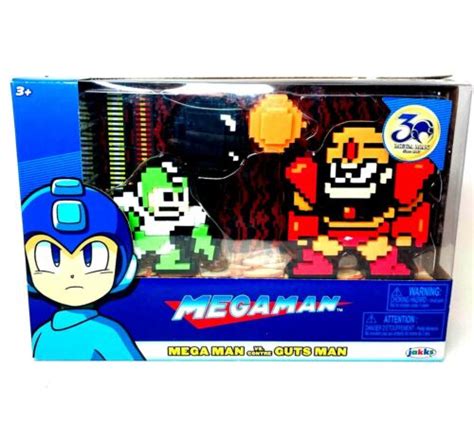 Mega Man 30th Anniversary 8 Bit Megaman Vs Guts Man 2 Pack Collectible