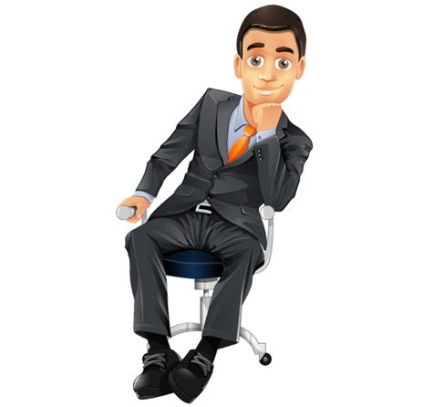 Businessman Vector Character Sitting On A Chair Vector Characters