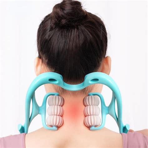 Buy Neck Massager Therapy Neck And Shoulder Dual Trigger Point Roller Self Massage Tool Relieve