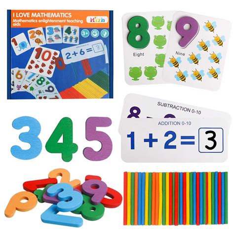 Buy Kizh Math Flash Cards Multiplication Flash Cards Wooden Number Matching Puzzle Counting