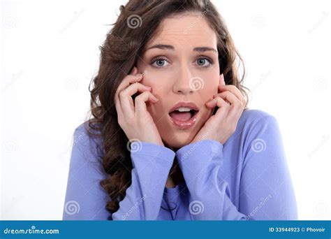 Shocked Woman Stock Image Image Of Head Misery Problem 33944923