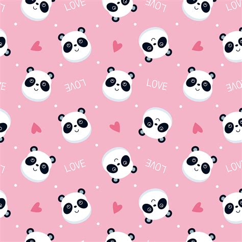 Pink Panda Face Pattern 1395068 Vector Art At Vecteezy