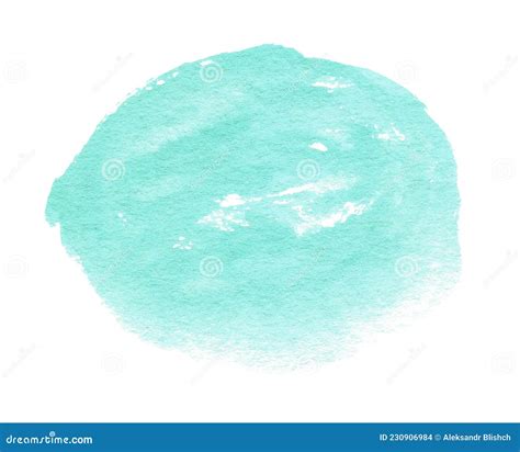 Abstract Mint Green Watercolor Shape Watercolor Hand Drawn Stain