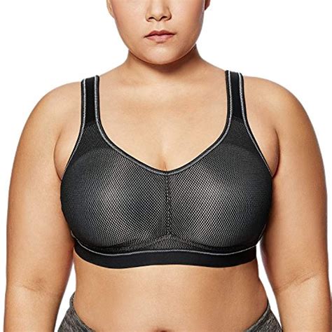 SYROKAN Women S High Impact Support Wirefree Plus Size Sports Bra
