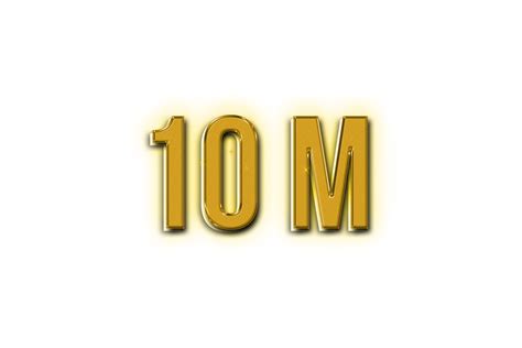 10 million subscribers celebration greeting Number with golden design