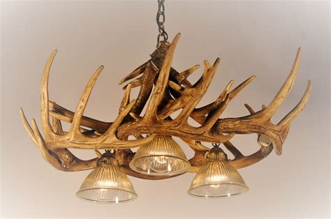 Deer 10 Antler Chandelier 3 Downlights Cast Horn Designs