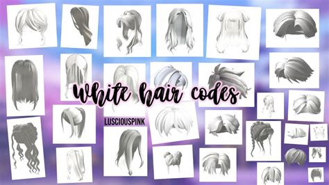 White Roblox Hair Codes Lusci0uspink Youtube