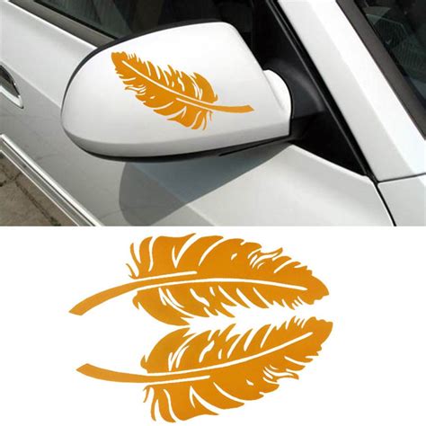 new feather design 3d decoration sticker for car side mirror rearview p30 july12 in car stickers