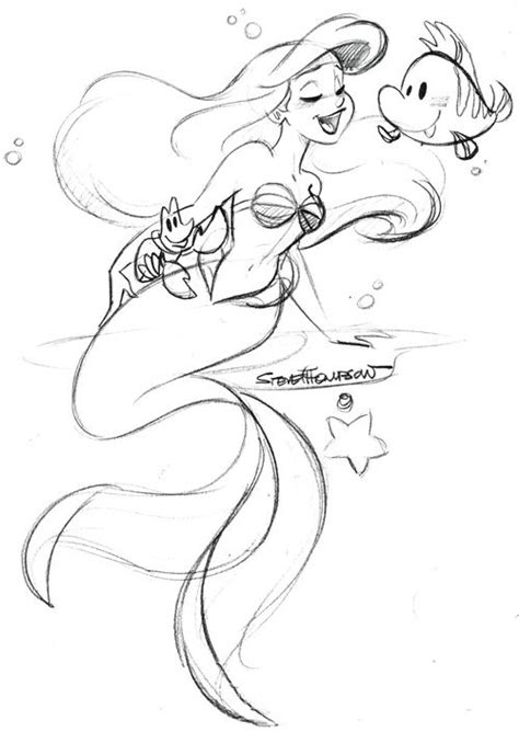 just for fun ariel and friends by steve thompson disney character sketches disney sketches