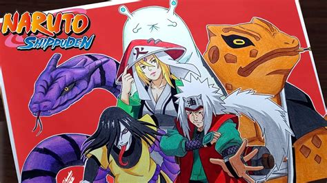 How To Drawtsunade Jiraiya And Orochimaruthe Legendary Sannin Step