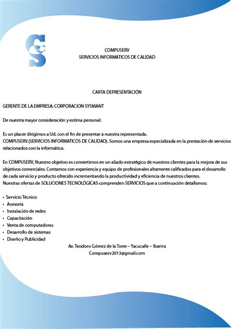 Carta Para Una Empresa Comercial Peter Vargas Ejemplo De Carta