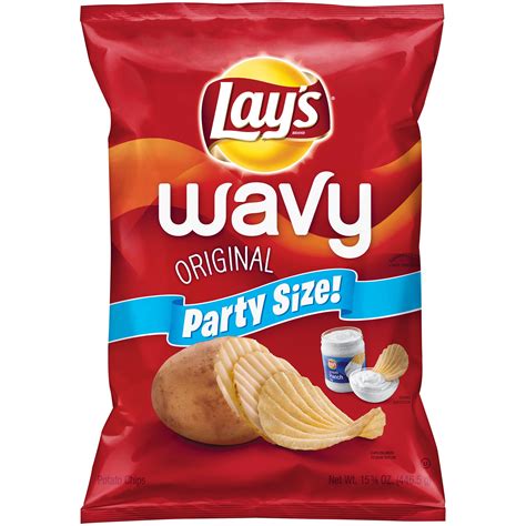 Lay S Wavy Original Party Size Potato Chips Oz Walmart Com