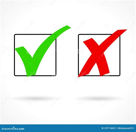 Right Or Wrong Signs Icons Stock Vector Illustration Of Isolated