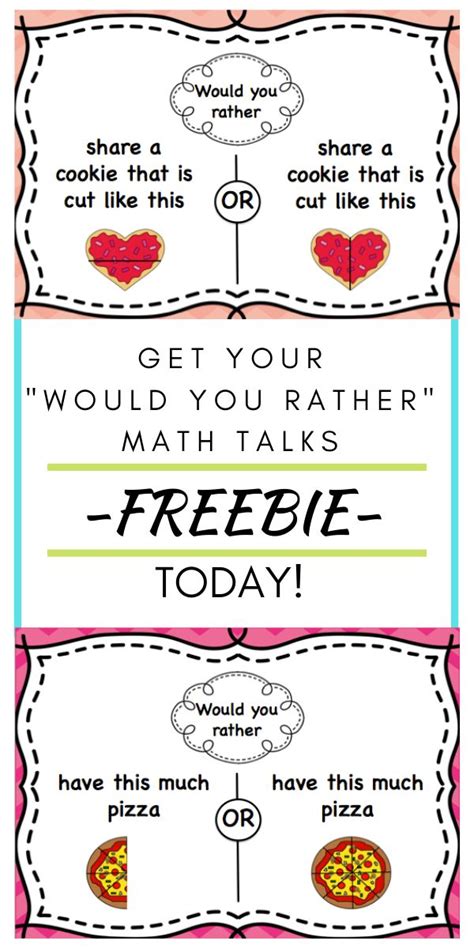 Would You Rather Freebie Math Activities And Math Centers For Early