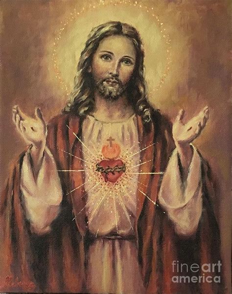 Sacred Heart Of Jesus Painting By Rebecca Mike Pixels Merch
