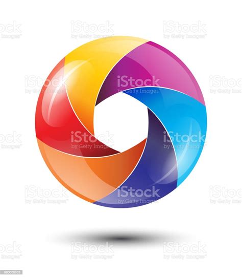 3d Rainbow Circle Colorful With Glossy Blades Stock Illustration
