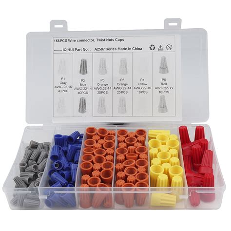 158pcs Electrical Wire Connectors Screw Terminals With Spring Insert
