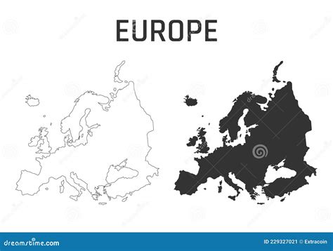 Umriss Und Silhouette Des Europäischen Kontinents Vektor Abbildung Illustration Von Muster