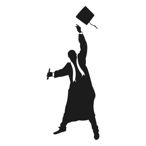 Throwing Graduation Cap Silhouette