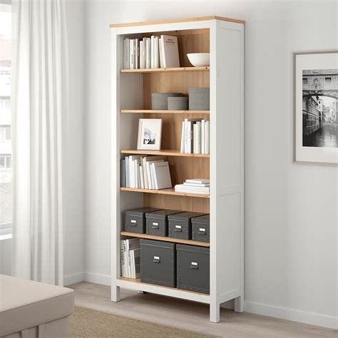 Hemnes Bookcase White Stain Light Brown 35 38x77 12 Ikea