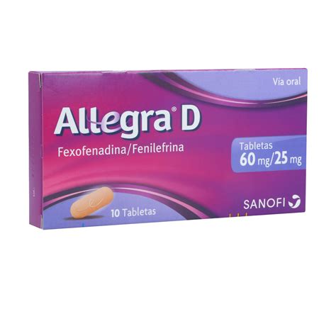 Allegra D 60 Mg 25 Mg Caja 10 Tabletas Casa Y Salud Droguerías Y
