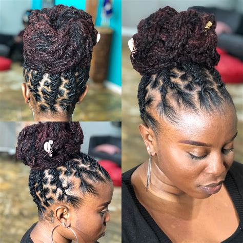 Then you should get inspiration from these dreadlocks' styles. Twisted loc bun | Locs hairstyles, Hair styles, Short locs ...