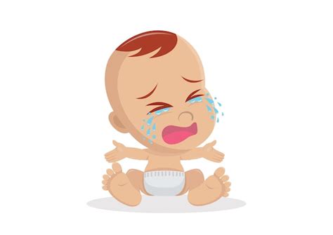 Cartoon Character Crying Baby Boy Vector Premium Download