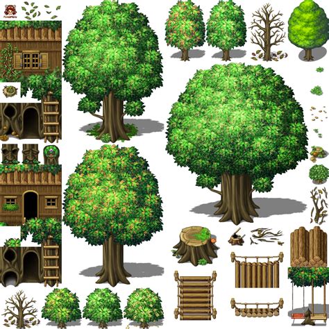 Spring Trees Exterior Tileset Rpg Tileset Free Curated Assets For