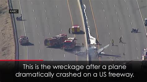 Vintage Plane Crashes On Busy Southern California Highway Las Vegas