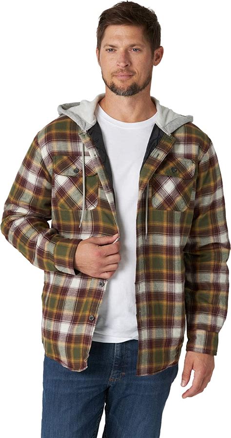 Wrangler Authentics Mens Long Sleeve Quilted Lined Flannel Shirt