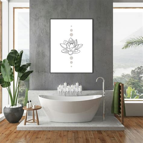 Lotus Flower Sacred Geometry Bathroom Wall Art Chakra Wall Etsy