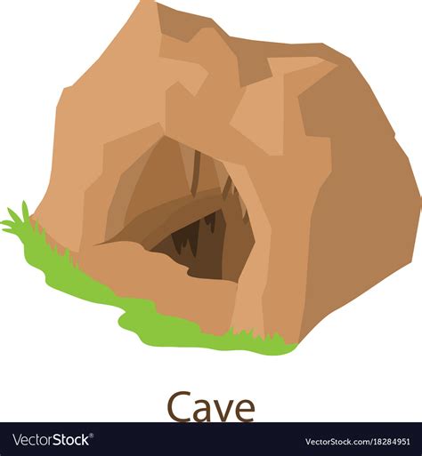 Deep Cave Icon Isometric Style Royalty Free Vector Image